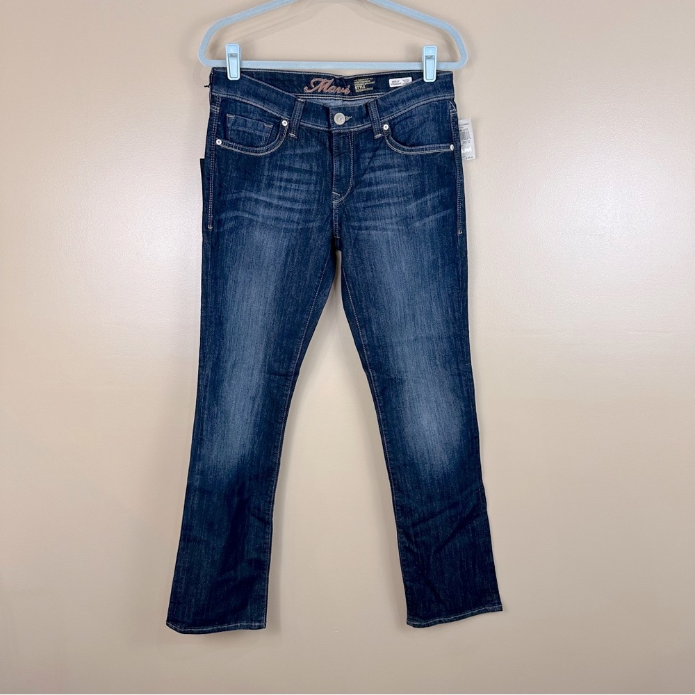 Mavi Molly Classic Straight Leg Mid Rise Dark Denim Blue Jeans 30/32 New Casual